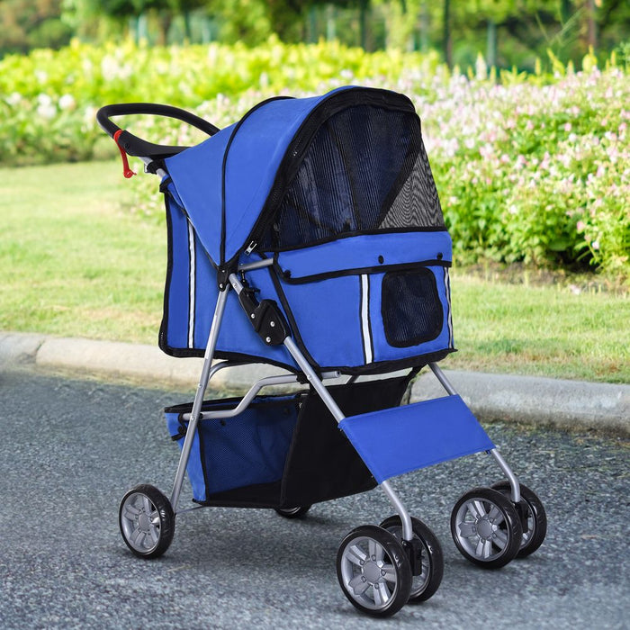 Pet Stroller Cat Dog Jogger Puppy Pushchair Travel Cart Carrier Walk 4 Wheels UK PET HOUSE