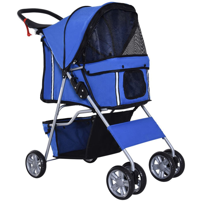 Pet Stroller Cat Dog Jogger Puppy Pushchair Travel Cart Carrier Walk 4 Wheels UK PET HOUSE