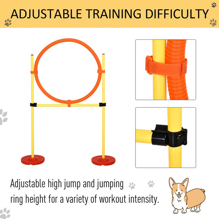 Portable Pet Agility Training Obstacle Set for Jumping Pole,Ring,Turnstile poles UK PET HOUSE