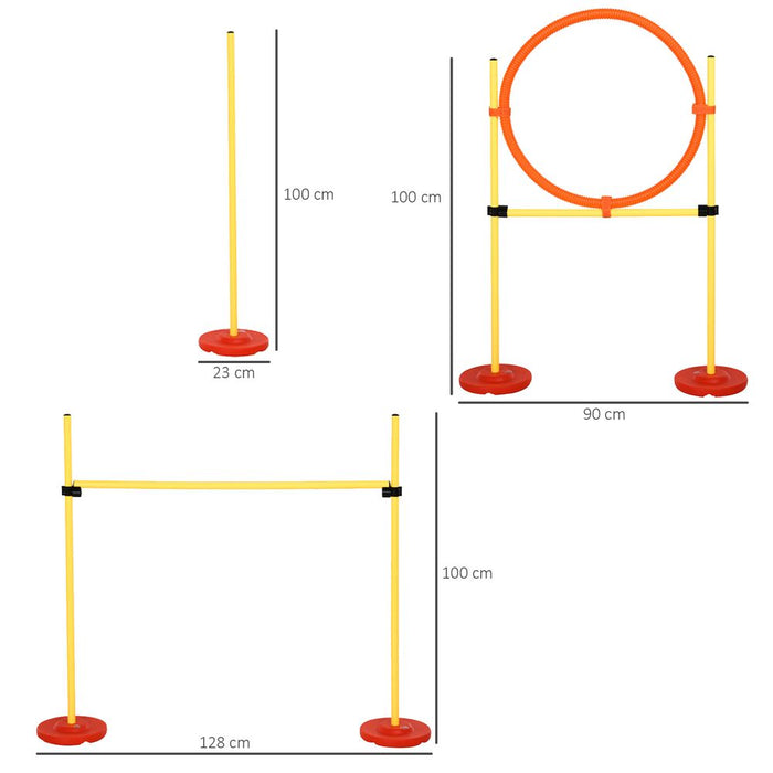 Portable Pet Agility Training Obstacle Set for Jumping Pole,Ring,Turnstile poles UK PET HOUSE