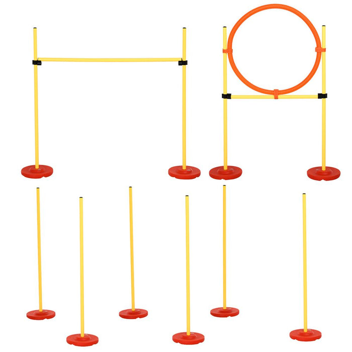 Portable Pet Agility Training Obstacle Set for Jumping Pole,Ring,Turnstile poles UK PET HOUSE