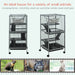 Rolling Small Animal Cage for Chinchillas Ferrets Kittens w/ Platform Ramp Tray UK PET HOUSE