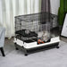 Small Pet Animal Cage w/ Metal Wire Top Platform Removable Tray 4 Wheels UK PET HOUSE