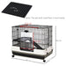 Small Pet Animal Cage w/ Metal Wire Top Platform Removable Tray 4 Wheels UK PET HOUSE