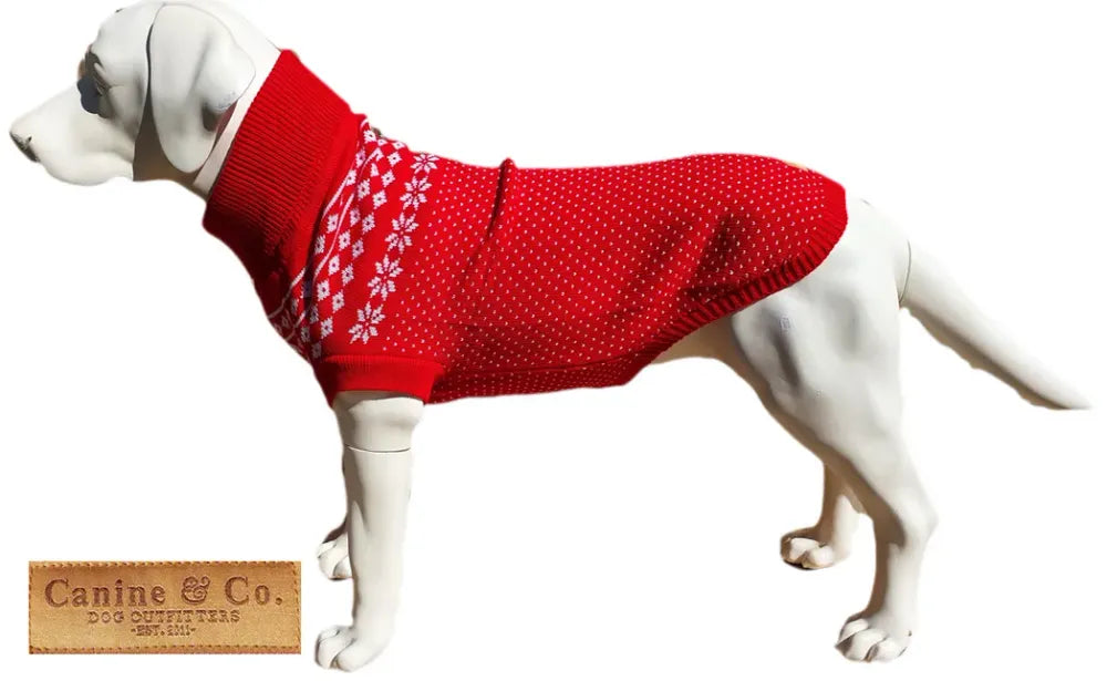 The Bailey Fair Isle - White on Red UK PET HOUSE