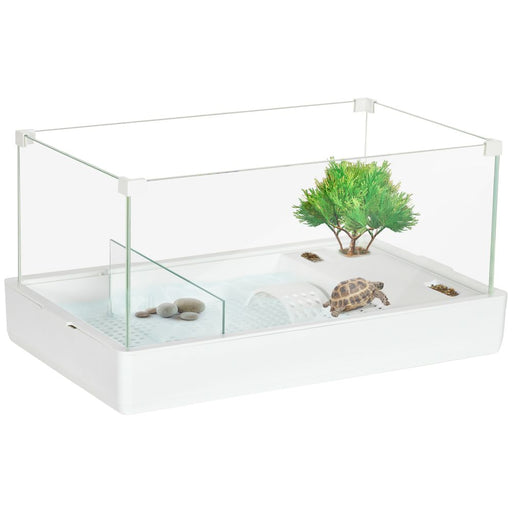 Turtle Tank, Glass Tank w/ Basking Platform, Reptile Habitat UK PET HOUSE