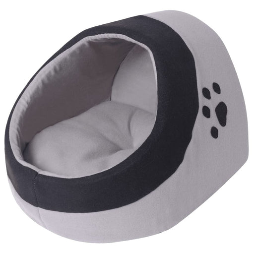 Warm Fleece Cat Cubby Grey & Black UK PET HOUSE