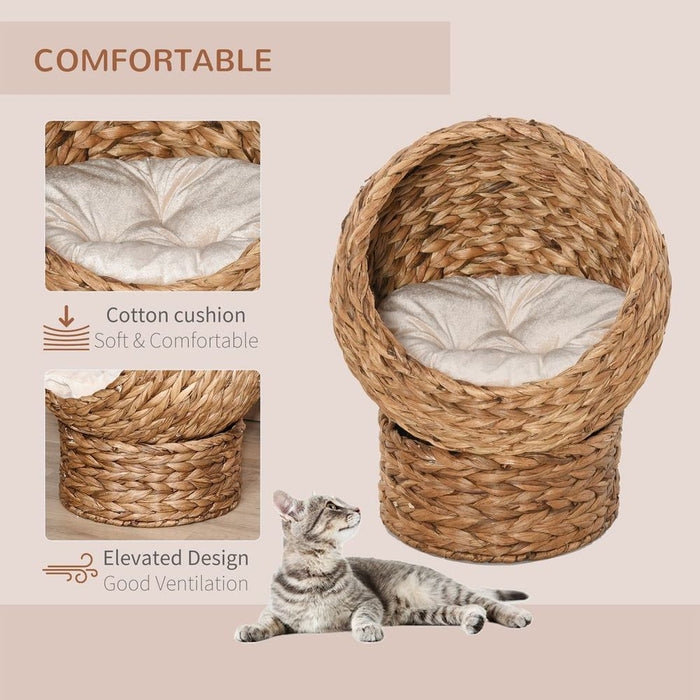 Wicker Cat House with Cylindrical Base UK PET HOUSE