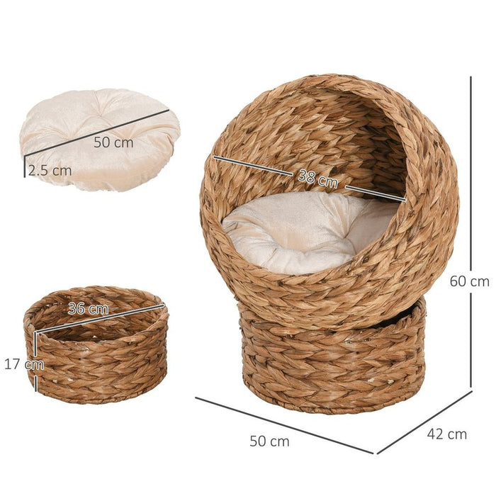 Wicker Cat House with Cylindrical Base UK PET HOUSE