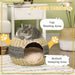 Wicker Pet Rattan Bed w/ Soft Cushion UK PET HOUSE