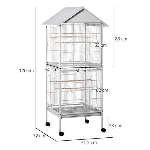 Wrought Metal Bird Cage Feeder for Small and Medium Sized Birds White UK PET HOUSE