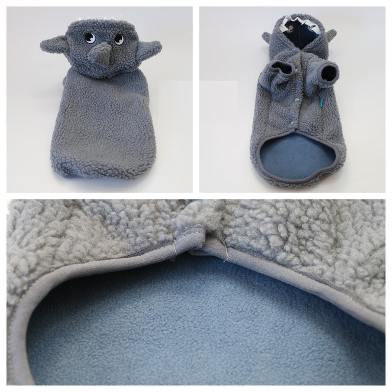 Shark Design Pet Sweater – Warm Fleece-Lined Winter Clothes for Dogs and Cats UK PET HOUSE