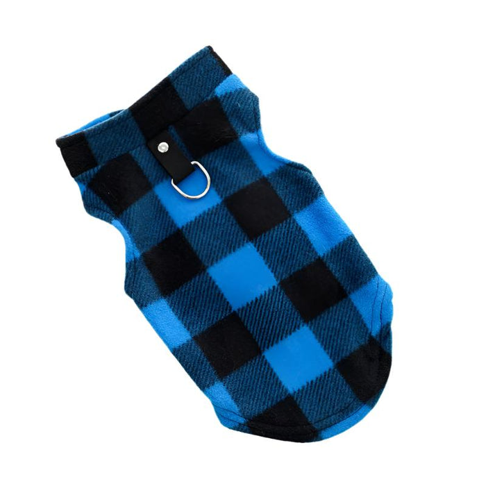 Pet Dog Cat Polar Fleece Plaid Vest Teddy Bichon Clothes