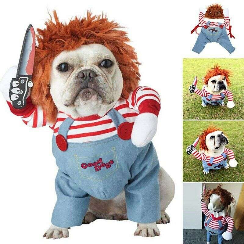 Chucky-Inspired Dog Cat Costume – Funny Halloween Outfit for Pets UK PET HOUSE
