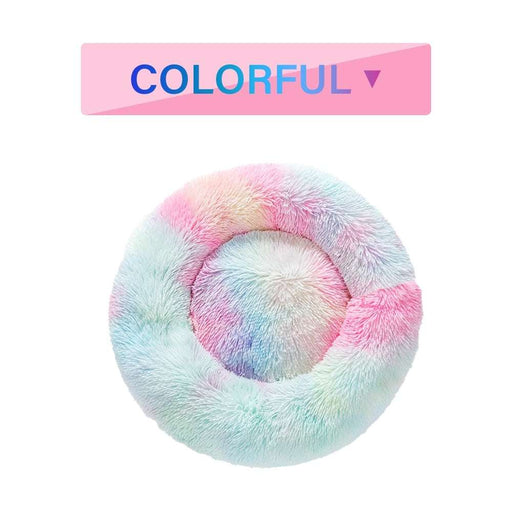 Fluffy Donut Dog and Cat Bed – Calming Plush Washable Pet Cushion, Warm Soft Pet Nest in Various Colors and Sizes DOG n KITTY