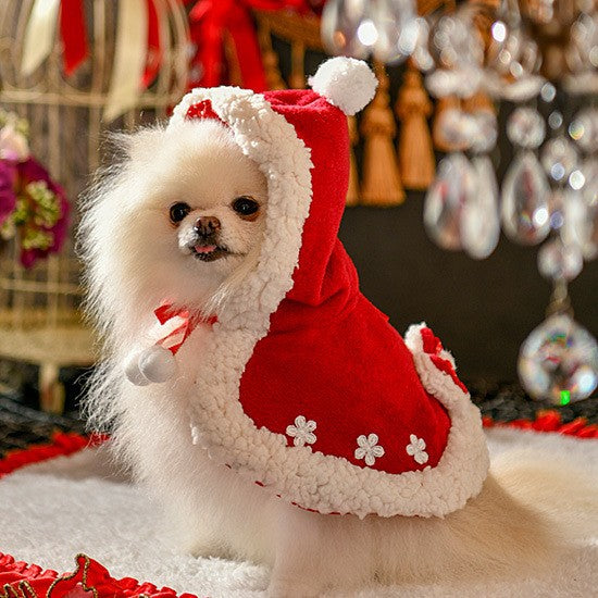 Pet Dog Cat Christmas Holiday Cloak