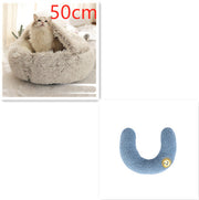 Pet Cat Dog 2 In 1 Winter Bed Round Plush Warm Bed House Soft Long Plush UK PET HOUSE