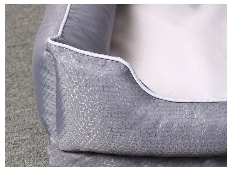 Removable Washable Dog and Cat Bed – Grey Plush Pet Sofa for Medium & Large Pets DOG n KITTY