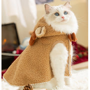 Christmas Pet Dog Cat Reindeer Cape – Warm & Thickened Autumn/Winter Clothes for Small Dogs and Cats UK PET HOUSE