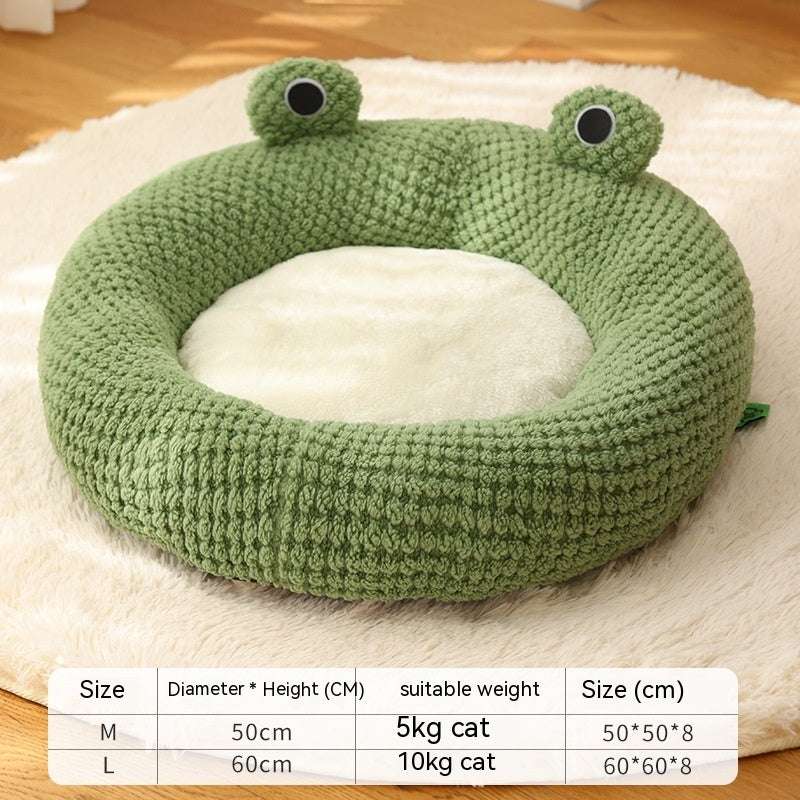 Little Frog Pet Bed – Warm Plush Nest for Small Cats & Dogs (Up to 5 kg), Cozy Autumn Winter House Prowise Healthcare