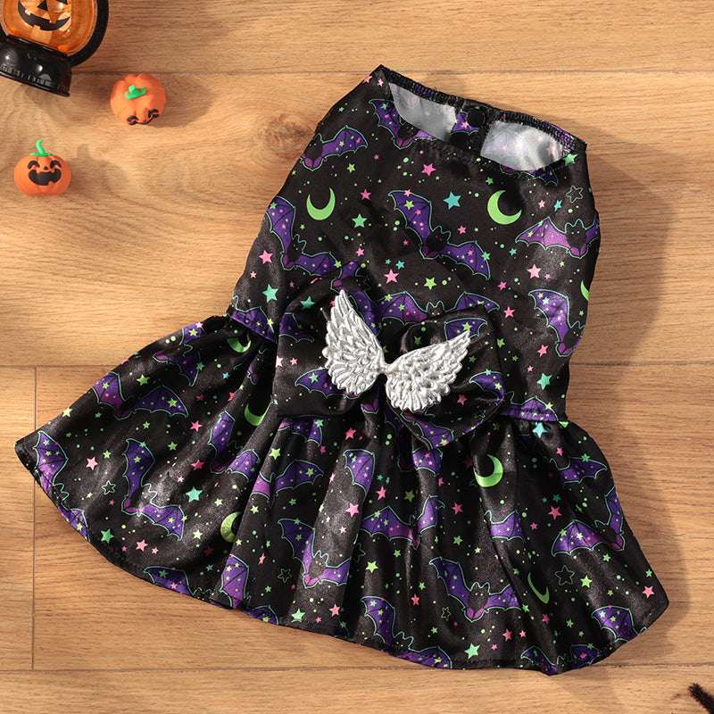 Small Angel Wings Halloween Dress for Dogs & Cats – Pet Costume with Bat or Pumpkin Variant UK PET HOUSE