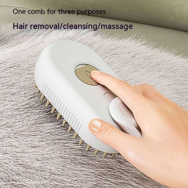 3-in-1 Electric Pet Steam Brush – Grooming Comb with Spray & Massage DOG n KITTY