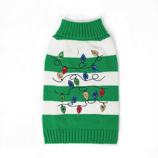 Pet Cat Dog Striped Christmas Lantern Turtleneck Sweater Unbranded