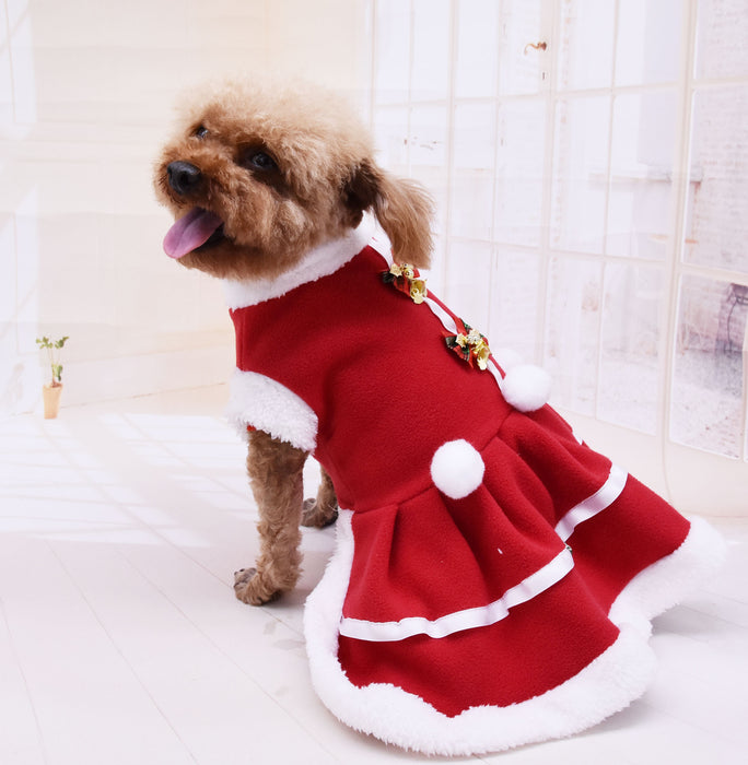 Pet Dog Christmas Dress Fleece Thickening