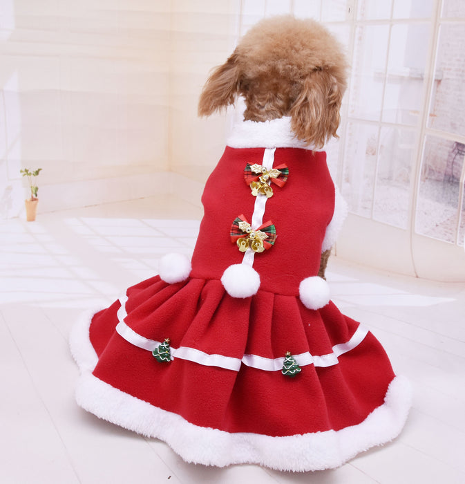 Pet Dog Christmas Dress Fleece Thickening