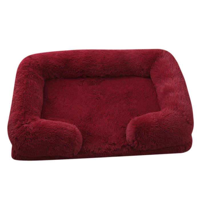 Plush Rectangular Pet Bed – Cozy Winter Nest for Cats & Dogs, Soft Indoor Cushion UK PET HOUSE