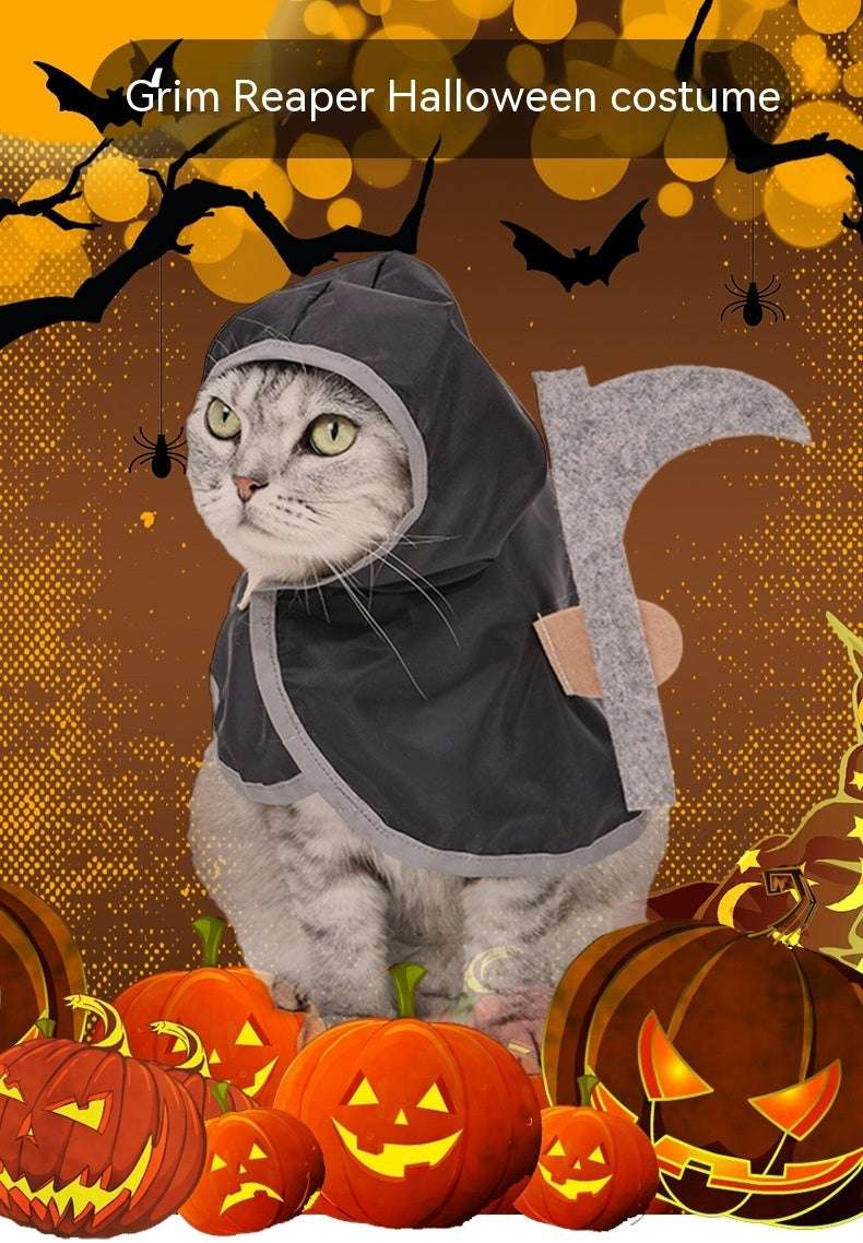 Halloween Pet Cloak – Spooky Death Cape Costume for Cats & Small Dogs DOG n KITTY