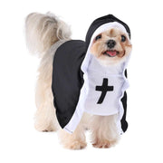 Halloween Pet Costume – Choose Between Nun Cloak or Priest Holding Bible Outfit for Cats & Small Dogs UK PET HOUSE