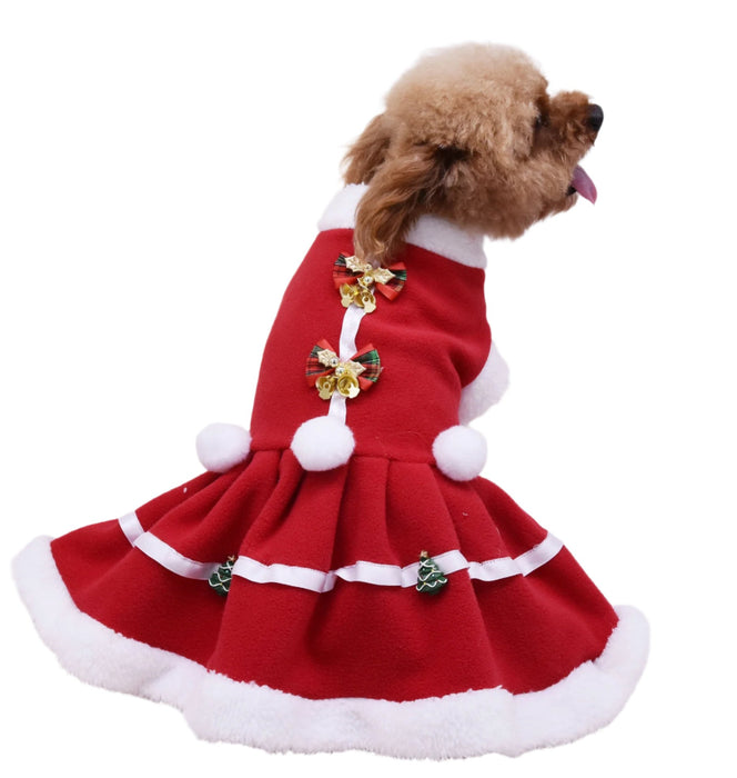 Pet Dog Christmas Dress Fleece Thickening