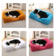 Plush Rectangular Pet Bed – Cozy Winter Nest for Cats & Dogs, Soft Indoor Cushion UK PET HOUSE