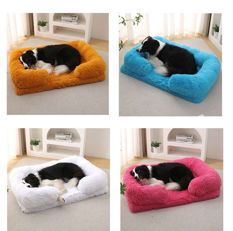 Plush Rectangular Pet Bed – Cozy Winter Nest for Cats & Dogs, Soft Indoor Cushion UK PET HOUSE