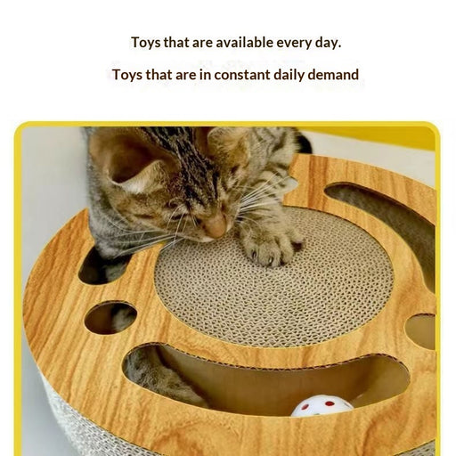 Grab & Play 2-in-1 Cat Scratch Pad Toy – Interactive Round Treasure for Cats UK PET HOUSE