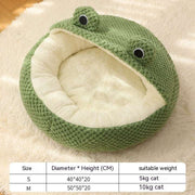 Little Frog Pet Bed – Warm Plush Nest for Small Cats & Dogs (Up to 5 kg), Cozy Autumn Winter House Prowise Healthcare