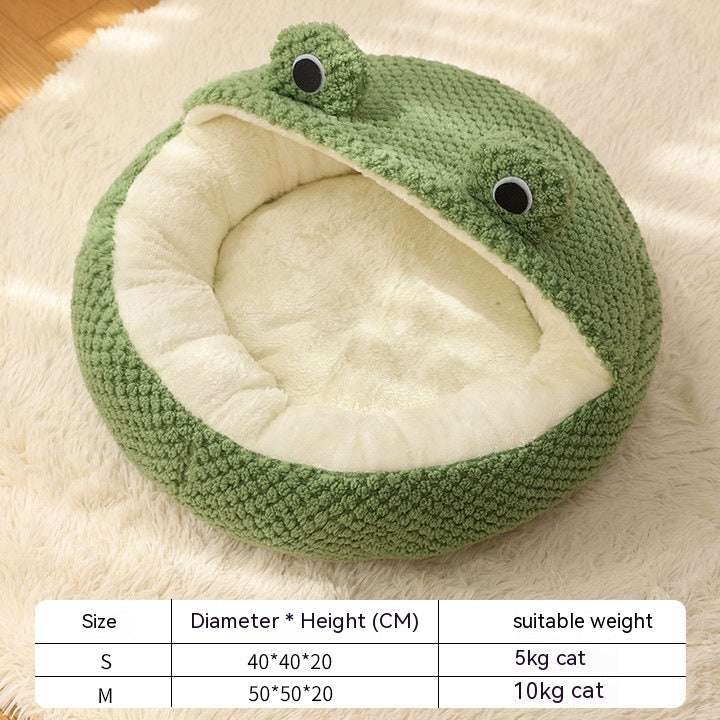 Little Frog Pet Bed – Warm Plush Nest for Small Cats & Dogs (Up to 5 kg), Cozy Autumn Winter House Prowise Healthcare