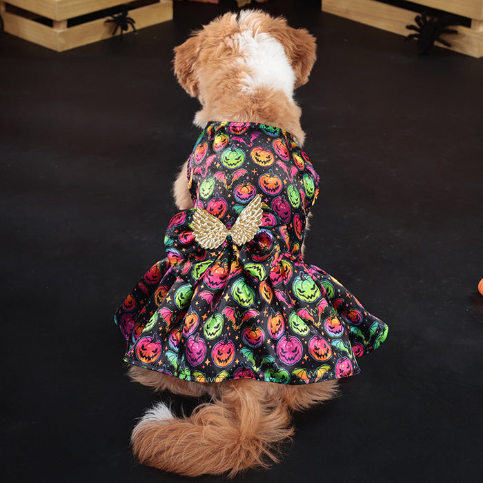 Small Angel Wings Halloween Dress for Dogs & Cats – Pet Costume with Bat or Pumpkin Variant UK PET HOUSE