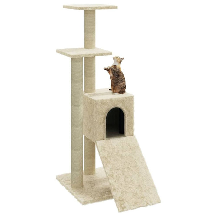 Cat Tree with Sisal Scratching Posts Cream 92 cm