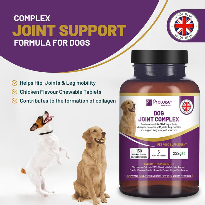 Dog Joint Support 150 Chicken Chewable Tablets 5 Months Supply | UK Made by Prowise