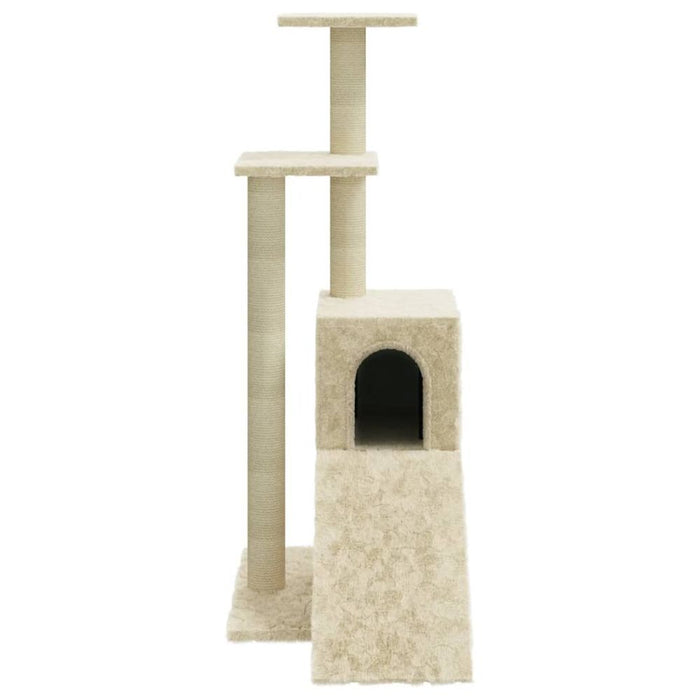 Cat Tree with Sisal Scratching Posts Cream 92 cm