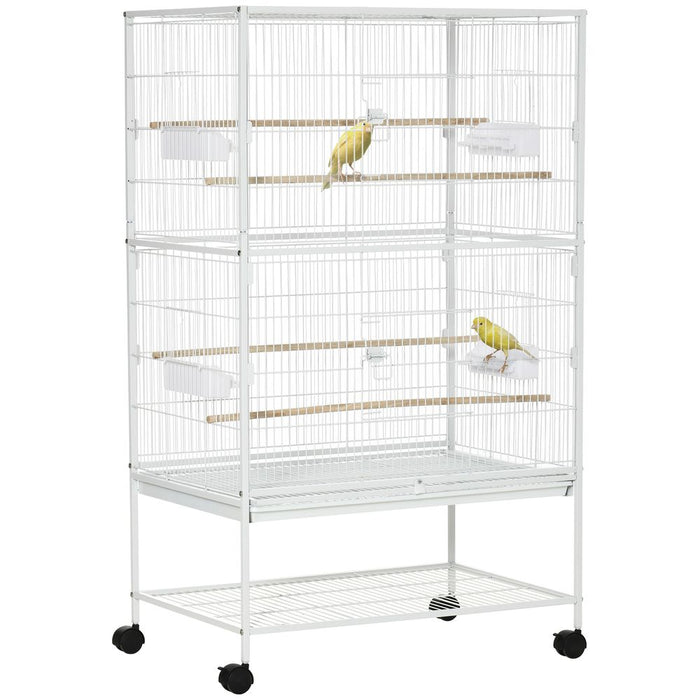 Large Bird Cage Budgie Cage for Finch Canaries Parrot with Stand White