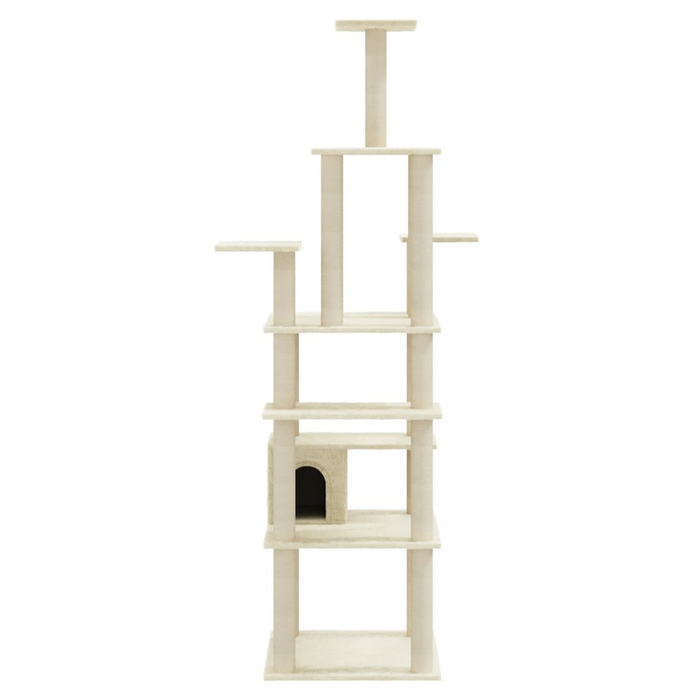 Cat Tree with Sisal Scratching Posts Cream 183 cm